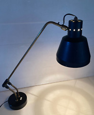 Jean Boris LACROIX Grande lampe de bureau orientable noir laiton diffuseur 50 60