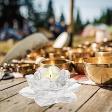 Bougeoir Forme Lotus Verre