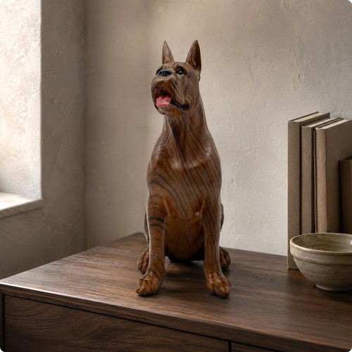 Doberman assis résine - assis,