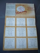 MENU RESTAURANT LES NOCES DE JEANNETTE PARIS 1960