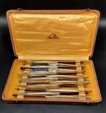 Suite 12 couteaux de table anciens LABAT métal argenté lame bon état