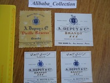 LOT 4 ETIQUETTES BRANDY DUPUY EAU DE VIE SPIRITUEUX COGNAC ALCOOL 1852