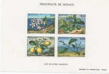 MONACO -- Feuillet de 4 timbres -- Les Quatre Saisons du Citronnier