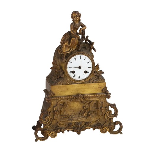 Horloge appui ancien bronze - d'appui,