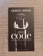 Carte Parfumée - Perfume Card . Armani - Code