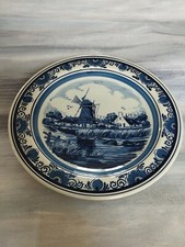 Ancienne Assiette HEINEKEN Blauw DELFTS Céramique Décor Moulins Bleu Vintage TBE