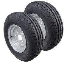 2x Roue 145/80R10 Voiture Anhängerrad Roue 145R10, 145/10 Lk 100x4 Jante 3,50x10