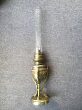 Lampe à pétrole athénienne empire bronze doré avec verre