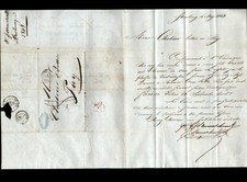 STRASBOURG (67) TANNERIE / CUIRS "HERRENSCHMIDT" Facture + Lettre voyagée en1843