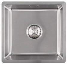 Evier de Cuisine 41x39cm Inox Évier Encastré Basic R15 Intégré Également à Fleur