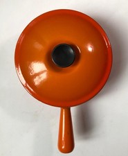 Poelon caquelon Le Creuset 20 cm, casserole en fonte émaillée orange volcanique