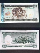 ERITREE billet neuf de 5 NAFKA erythree   BEAU JACARANDA  Pick 2 de1997