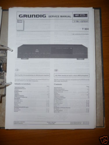 Service manuelle grundig 304 - grundig, t