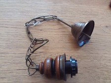 ancienne lampe , ensemble complet pour lampe suspension bois et laiton. neuf.