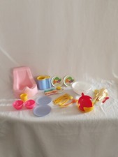 Lot dinette pot chauffe biberon berchet + accessoires poupée autres Vintage
