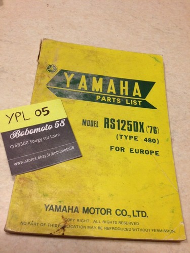 Yamaha parts list - rs125dx, 480