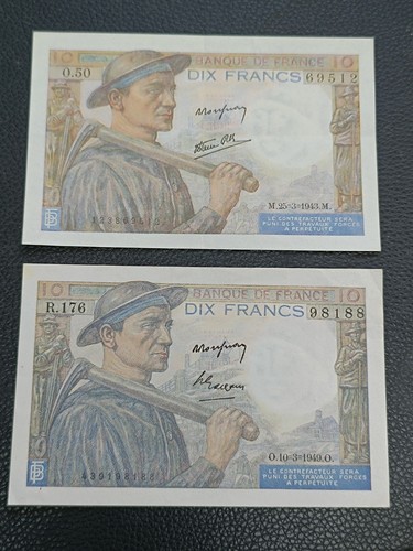Lot billets 10 francs - lot,