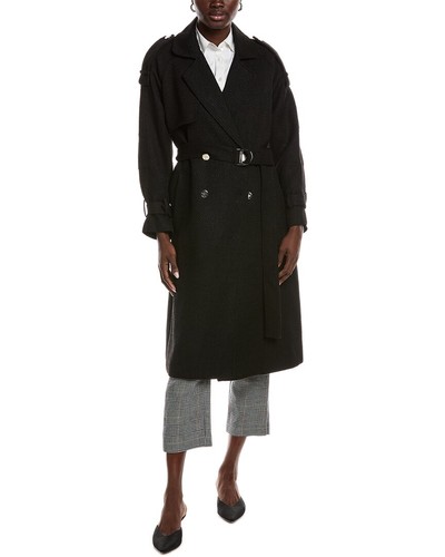 Maje tweed trench coat - tweed,