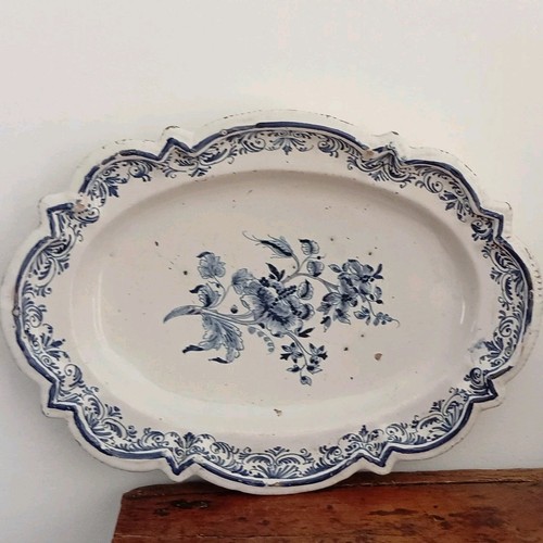 Plat ovale faïence - , blanche
