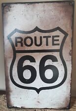Plaque métal Route 66 25x40 cm 