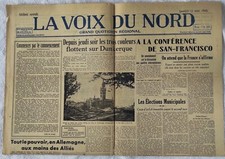 Journal La Voix Du Nord Édition Samedi 12 Mai 1945 Vintage Rétro 