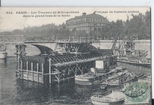 CPA - PARIS (75) Les travaux du Métropolitain - Fonçage du Caisson central dans