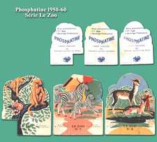 Phosphatine 1950-60, Série Le Zoo, 3 découpis chromos n° 5, 7 et 8