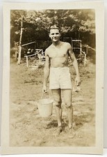 1940s Handsome Man Shirtless
