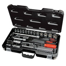 Malette plastique  24 Douilles 52 piéces chromé