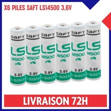 x6 Piles Lithium SAFT LS 14500 AA 3.6V 2600mAh