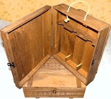 LOT 2 COFFRETS À VIN POUR 3 BOUTEILLES  EN BOIS FONCÉ VIDES CALISSANO ITALIE BE