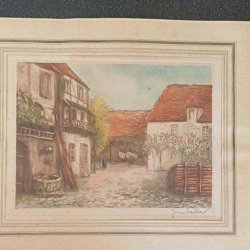 Gravure eau forte avec - a,