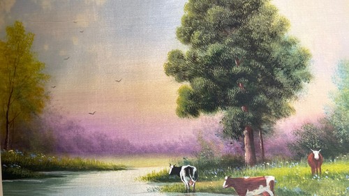 Peinture sur soie signée - peinture,
