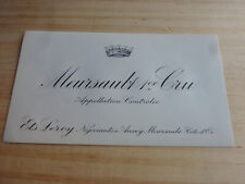 RARE Etiquette vin ancienne Meursault 1er Cru Domaine LEROY Bourgogne burgundy