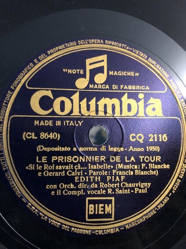 Tours edith piaf chante - 78,