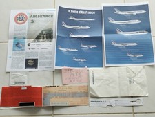 AIR FRANCE BILLET AVION A FEUILLETS  1988+SAC+POCHETTE RAFRAICHI+ ETIQUE