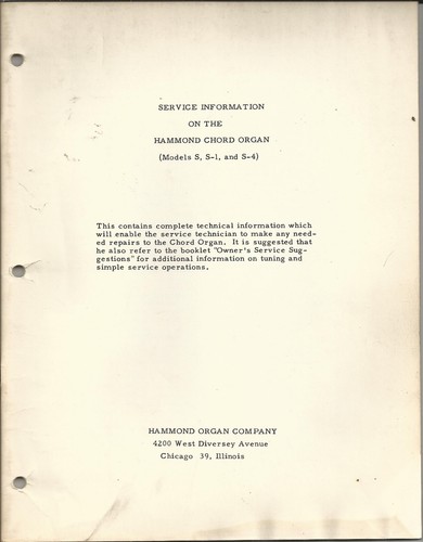 Hammond service manual for - hammond-,