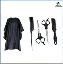 Ensemble coiffure cape + ciseaux peigne Rasoir 5 pièces
