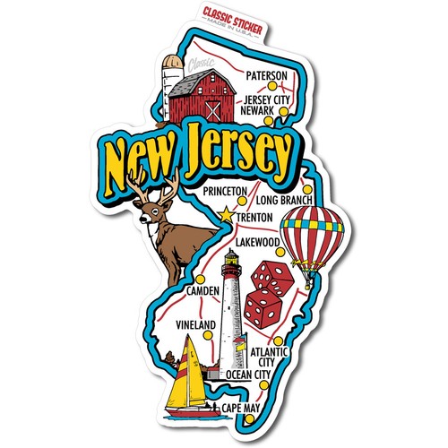 New jersey jumbo state sticker - new,