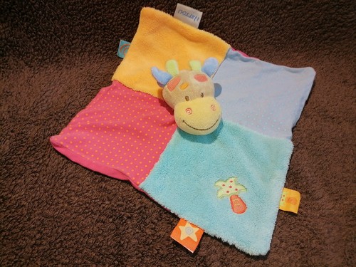 Doudou plat vache multicolore - doudou,