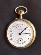 Chronomètre gousset 24 heures en argentan / H & Cie / Début XXe