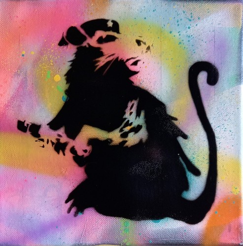 Pyb signed rat - rat, banksy
