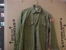 1960's Boy Scout Shirt, long sleeve, neck 13        CU38