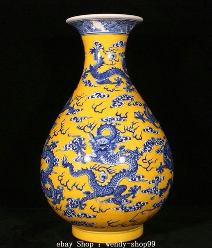 Yellow glaze blue white - 14.5"yellow,