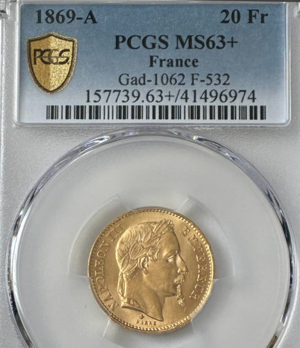 1869 france francs gold - francs,