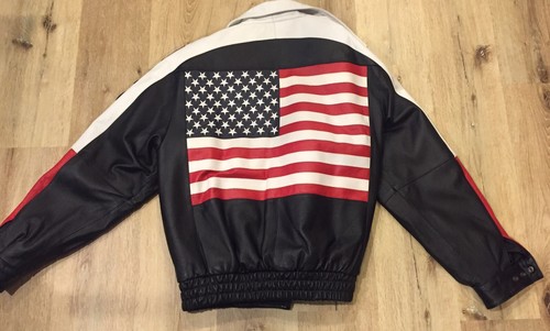 Usa leather jacket size large - usa,