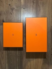 boîtes Hermès oranges vides avec rubans 36x22x14 et 28,5x22x7,5