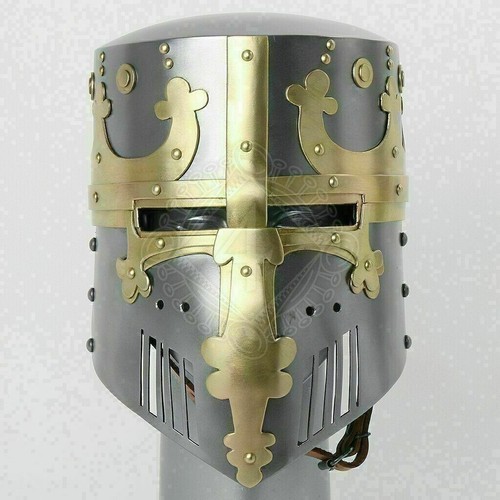 Casque croisé templier - , laiton