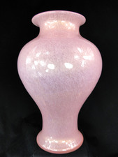 BAROVIER & TOSO MURANO RARE VASE BALUSTRE ROSE PAILLONS OR Ca. 1970 -  Ht 35cm