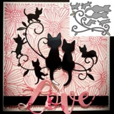 Adorables animaux chats pochoir en métal matrices de coupe pour scrapbooking ca